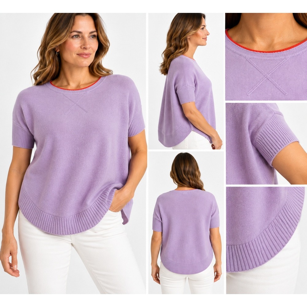 Tyler Boe 100% Cashmere Lavender Crewneck Sweater Women's Medium